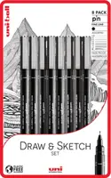 Sada linerů Uni Pin 8ks Draw and Sketch