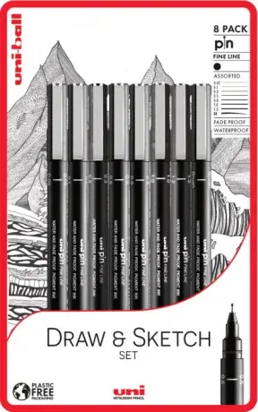 Sada linerů Uni Pin 8ks Draw and Sketch