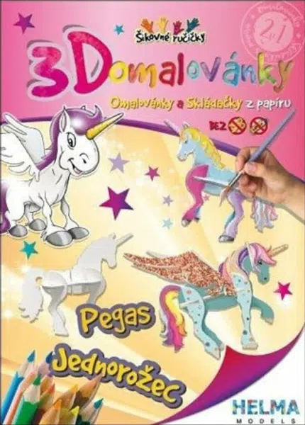 3D omalovánky Pegas, jednorožec