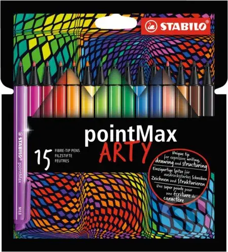 STABILO pointMax - ARTY - balenie 15 ks (Jemný liner so stuženým nylonovým hrotom)