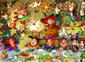 François Ruyer - Witches - Lunch - puzzle z kategorie Umělecké