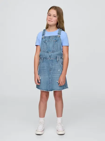 GAP Dětská džínová sukně s laclem - Holky