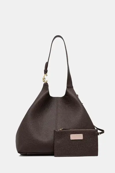 Kožená kabelka Coccinelle hnědá barva, E1 SHA 11 01 01