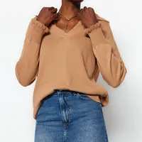 Trendyol Camel Polo Neck Pletený svetr