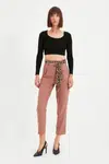 Trendyol Camel Tie Detailní kalhoty