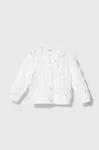 Dětský bavlněný kardigan United Colors of Benetton bílá barva