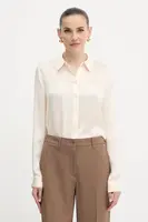 Košile Guess MARTHE dámská, béžová barva, regular, s klasickým límcem, W5YH1A WHCR2