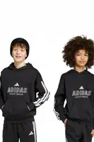 Dětská mikina adidas černá barva, s kapucí, s potiskem, JW5083