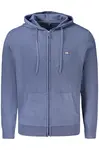 Modrá pánská mikina na zip s kapucí
