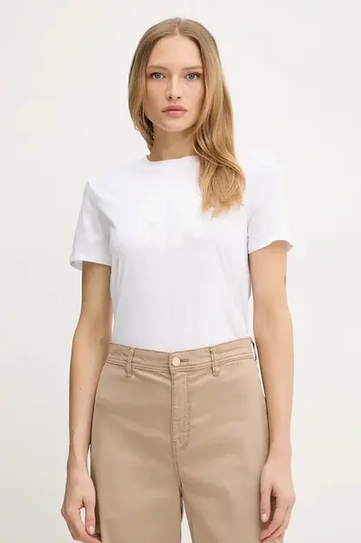 Bavlněné tričko Armani Exchange dámské, bílá barva, XW000548 AF10359
