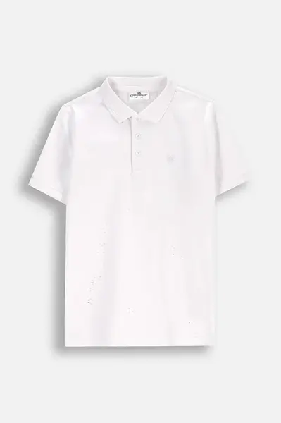 Dětská bavlněná polokošile Coccodrillo bílá barva, hladká, BACK TO SCHOOL BOY