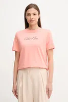 Bavlněné tričko Calvin Klein Jeans dámské, růžová barva, LV047C854G