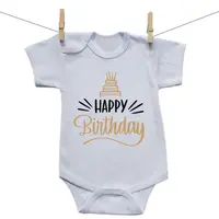 Boodyy Body s krátkym rukávom Happy birthday 62 (2-4 mesiace)