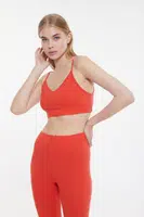 Trendyol Orange Camisole Knitted Pajamas Set