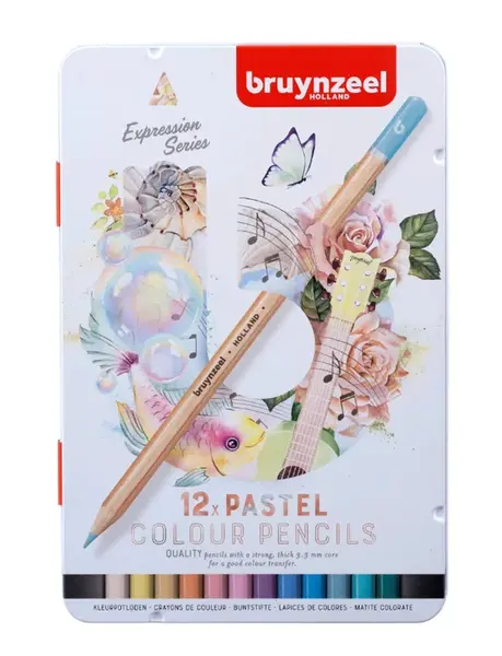 Bruynzeel pastelové farbičky v kovovom obale 12ks-Bruynzeel