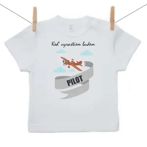 Boodyy Tričko s krátkym rukávom Keď vyrastiem budem pilot 134 (8-9 rokov)
