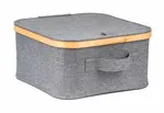 Úložný box G21 30 x 30 x 15 cm, bambusový s víkem, šedý