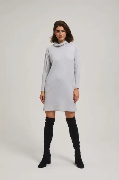 Marisse Gray Turtleneck Dress