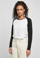 Women's contrasting raglan long sleeve white/black