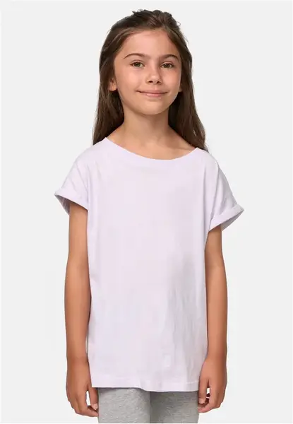 Girls' Organic T-Shirt with Extended Shoulder Soft Lilac