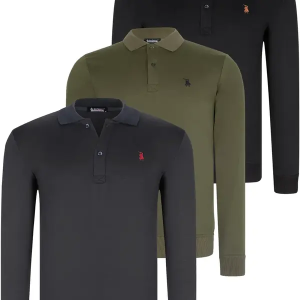 TROJITÁ SADA V4007 PÁNSKA MIKINA DEWBERRY - ČIERNA - TMAVOMODRÁ - KHAKI