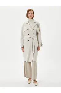 Koton Trench kabát dvojradové vrecko s pásom na gombíky
