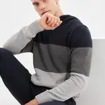 Trendyol Pánska Námornícka Modrá Kapucňa Regular Fit Pletený sveter