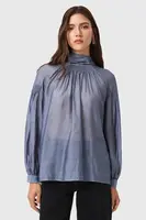 Blúzka s prímesou hodvábu AllSaints PEARLA