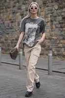 Madmext béžové kapsáčové nohavice