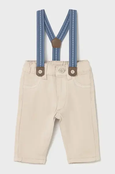 Kojenecké kalhoty Mayoral Newborn béžová barva, 2576