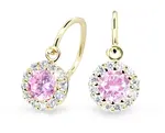Cutie Jewellery Krásne detské náušnice zo žltého zlata C2745-10-X-1 ružová
