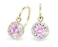 Cutie Jewellery Krásne detské náušnice zo žltého zlata C2745-10-X-1 ružová
