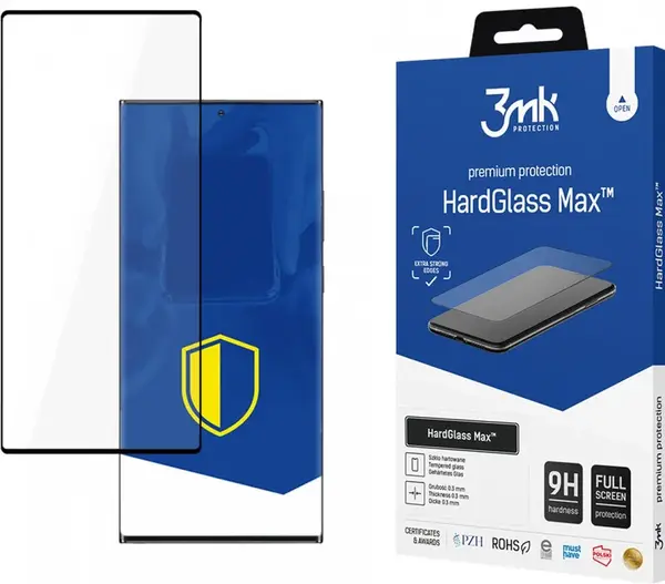 Tvrzené sklo 3mk HardGlass Max pro Apple iPhone 17 Pro Max, černá