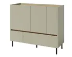 Komoda se zásuvkami Lucky, 120 cm, eukalyptově zelená/baltský dub