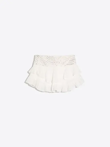 Bershka Sukňa  strieborná / biela