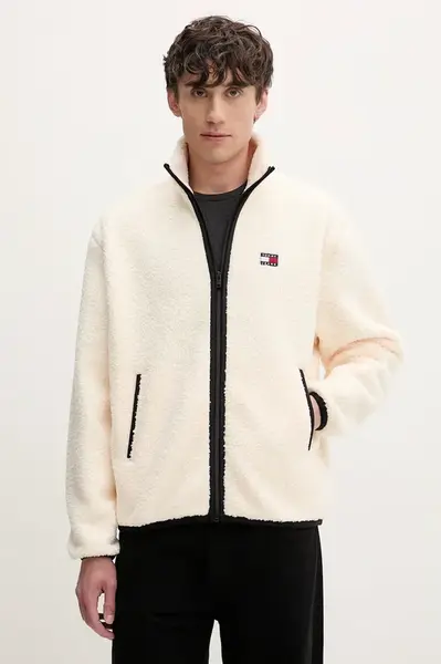Tommy Jeans mikina na zips pánska flísová