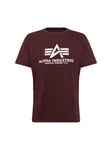 ALPHA INDUSTRIES Tričko  vínovo červená / biela