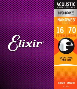 Elixir Nanoweb 80/20 Bronze 8-String Baritone