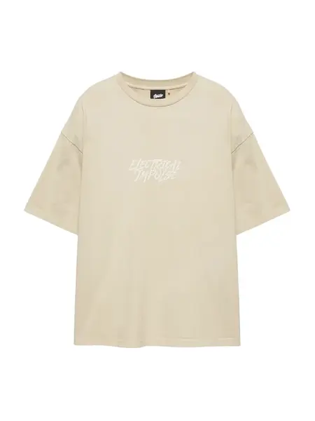 Pull&Bear Tričko 'STWD'  krémová / piesková