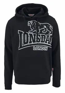 LONSDALE Sveter 'Tadley'  čierna / biela