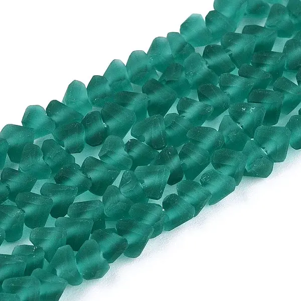 Frosted Transparent Glass Beads Strands