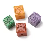 Natural Myanmar Jade Dyed Carved Beads