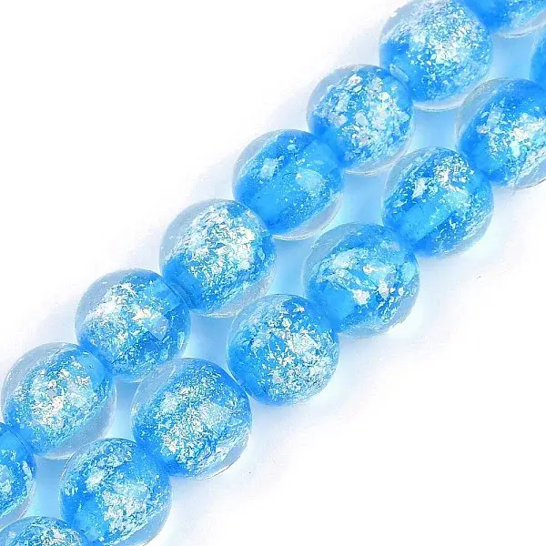 Handmade Gold Foil Lampwork Beads Strands