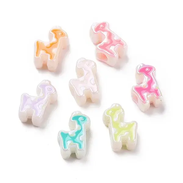 UV Plating Rainbow Iridescent Acrylic European Beads