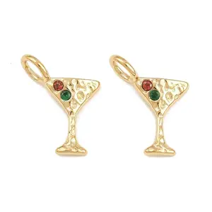 304 Stainless Steel Micro Pave Cubic Zirconia Pendants