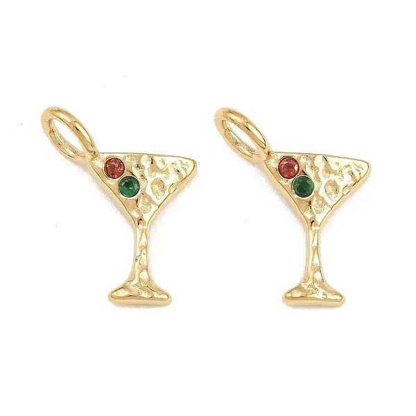 304 Stainless Steel Micro Pave Cubic Zirconia Pendants