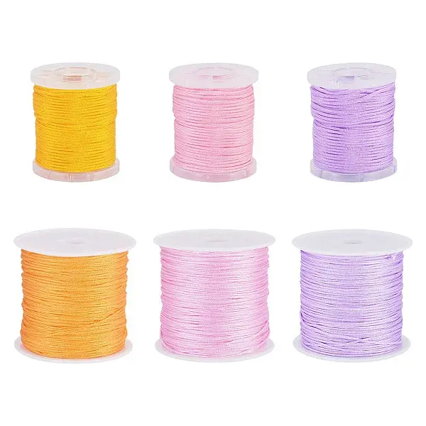 6Rolls 6 Colors Nylon Braided Cord
