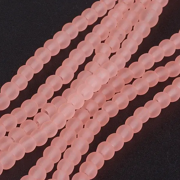Baking Paint Transparent Glass Bead Strands