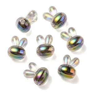 UV Plating Rainbow Iridescent Acrylic Beads