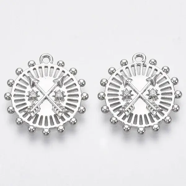 Brass Micro Pave Cubic Zirconia Pendants